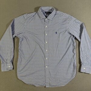 Polo Ralph Lauren Performance Button Down Shirt Blue White Gingham Men's Size XL